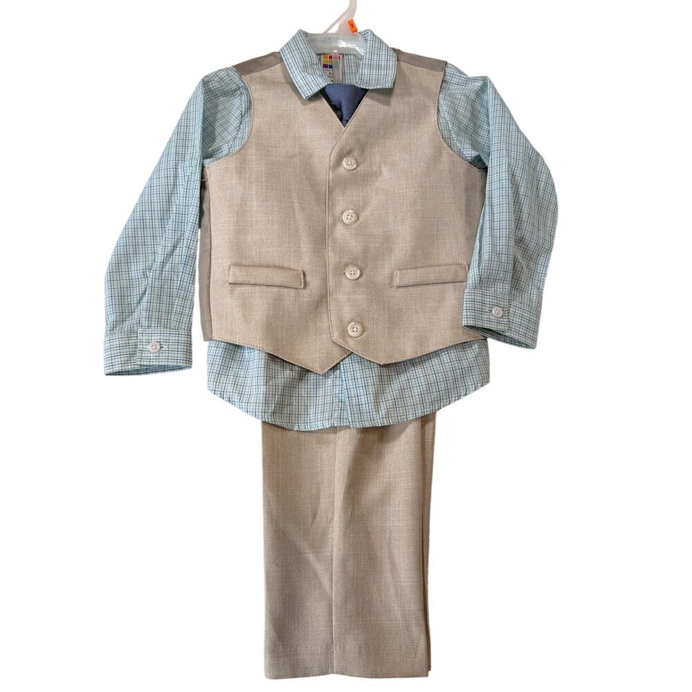 Healthtex Boys 4T 4 Piece Suit Vest Pants Shirt Tie Wedding Easter Outfit